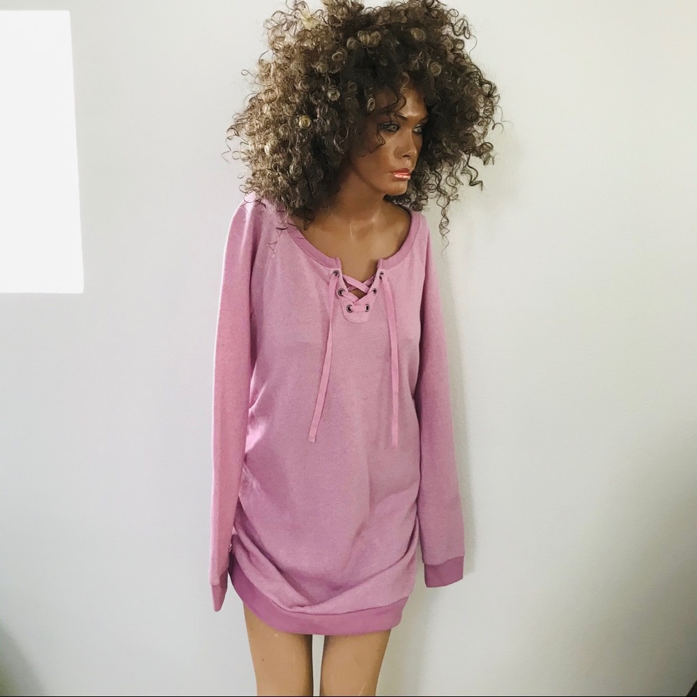 LAST ONE! ISABEL MATERNITY NWT Lace-Up TUNIC TOP / MINI DRESS S
